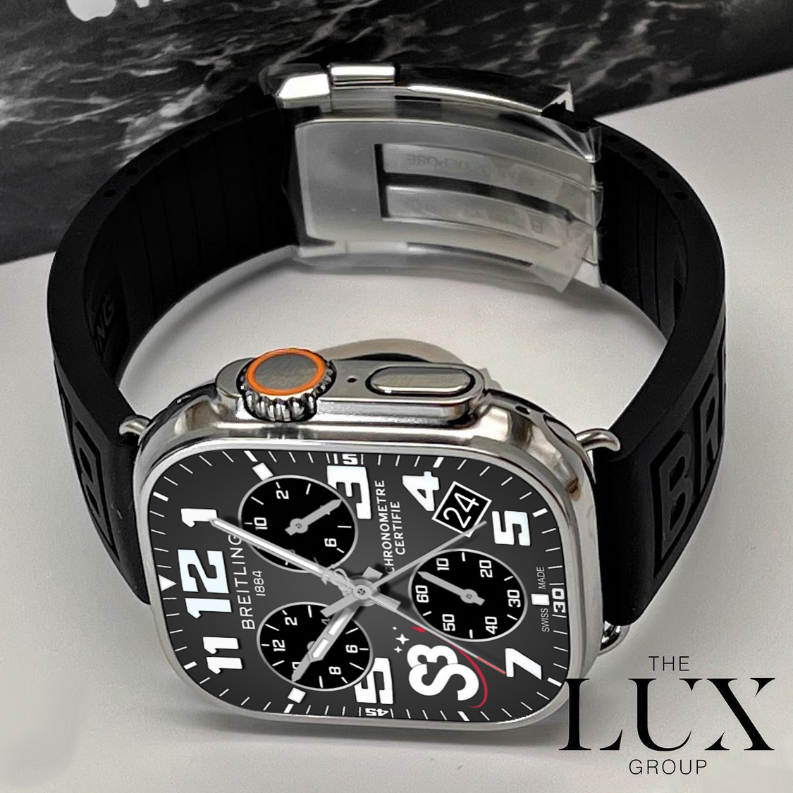Exclusive Breitling Chronograph Face Zero G Grey For Apple Watch Ultra 49mm